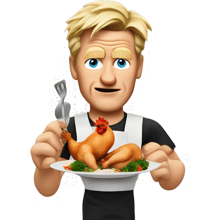 gordon ramsey eating a raw chicken emoji