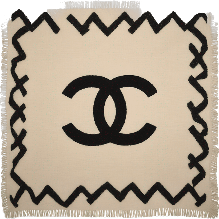 Chanel logo scarf beige wool emoji