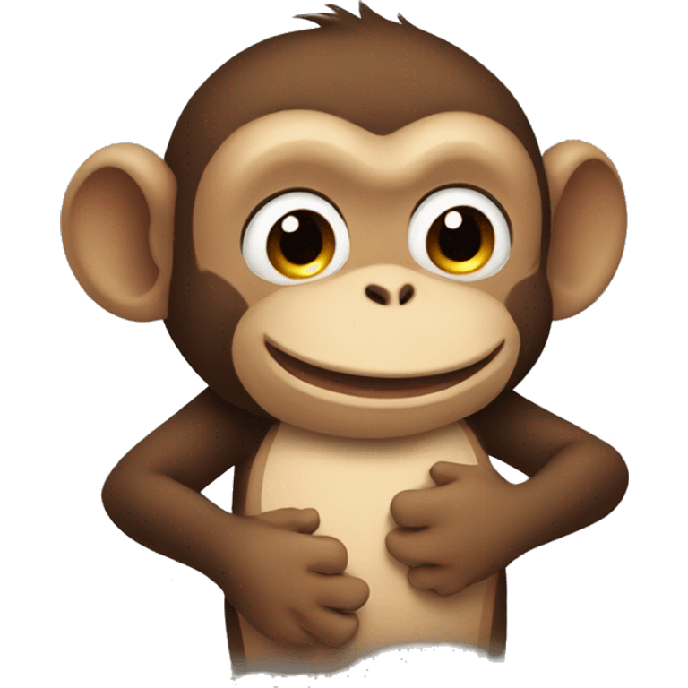 Monkey being loved emoji