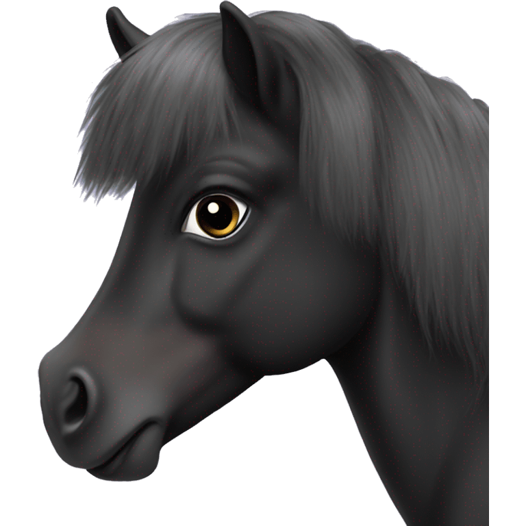 Little black shetland pony emoji