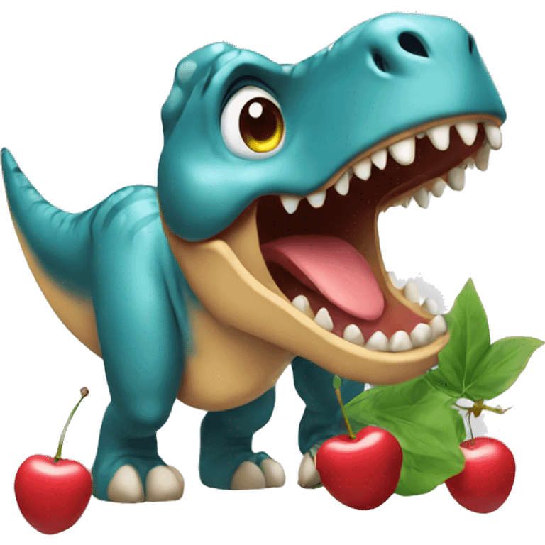 a dinosaur with cherrys   emoji