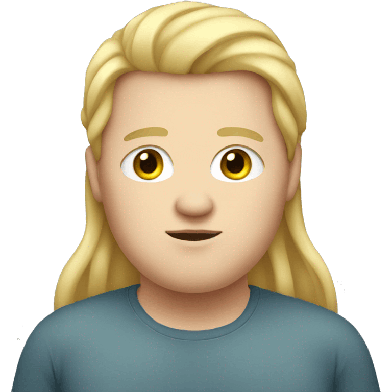 Obese, young male, long blonde hair emoji