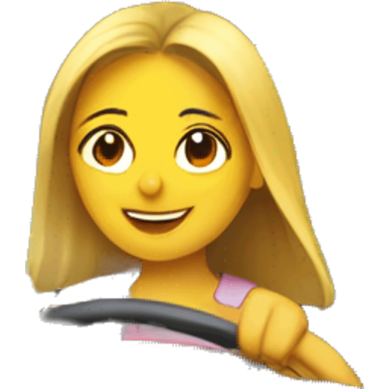 Girl driving in the sun emoji