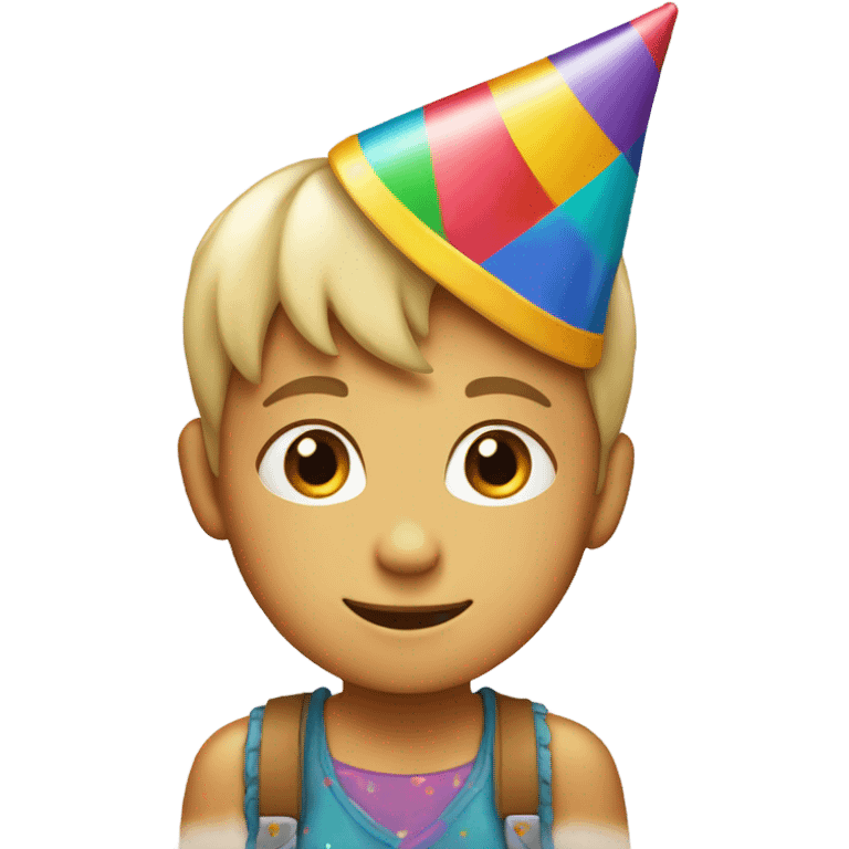 White kid wearing a birthday hat  emoji