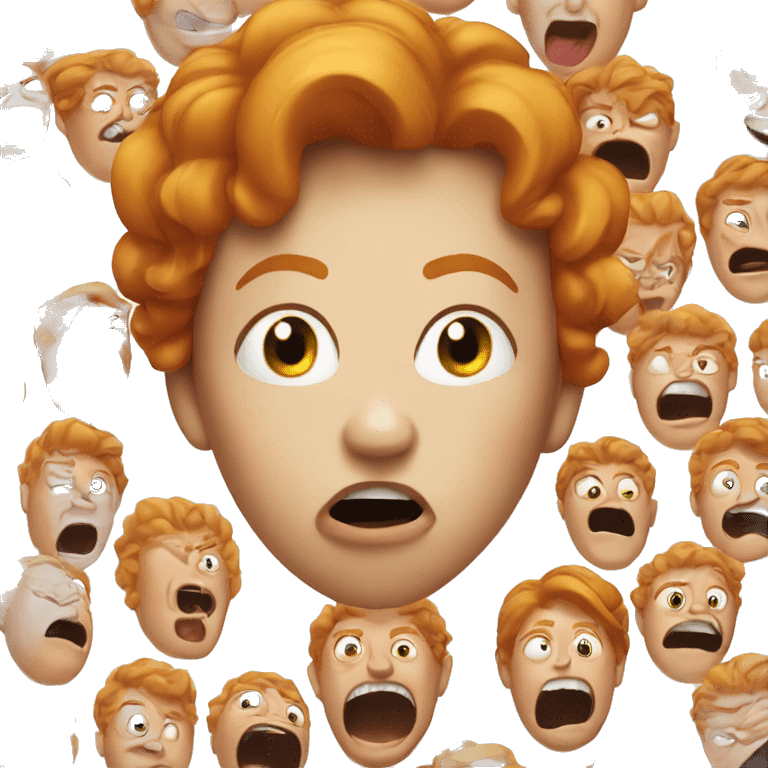 Ginger lady looking gobsmacked with mouth wide open emoji