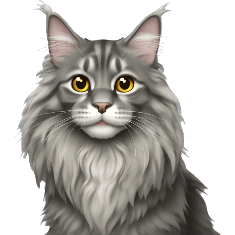 Grey Maine coon  emoji