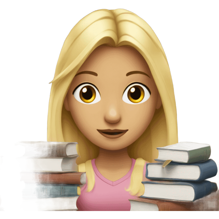 blond girl studying emoji