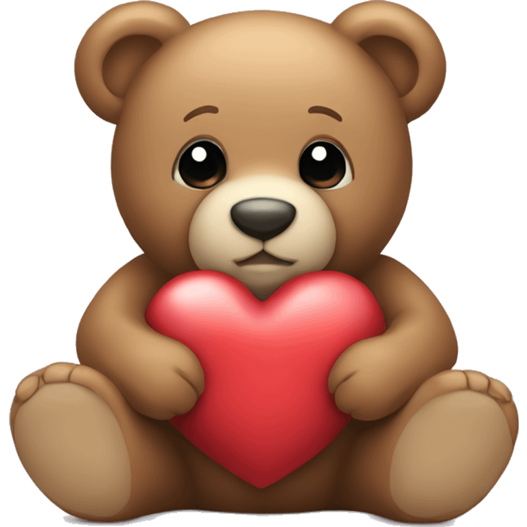 teddy bear holding a heart  emoji