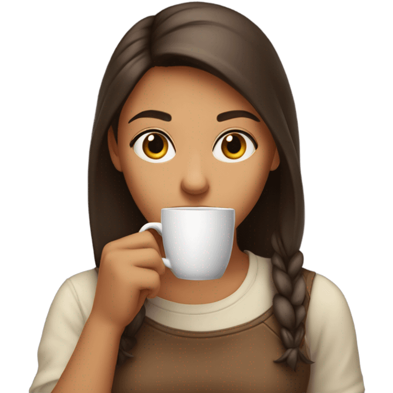 girl sipping coffee  emoji