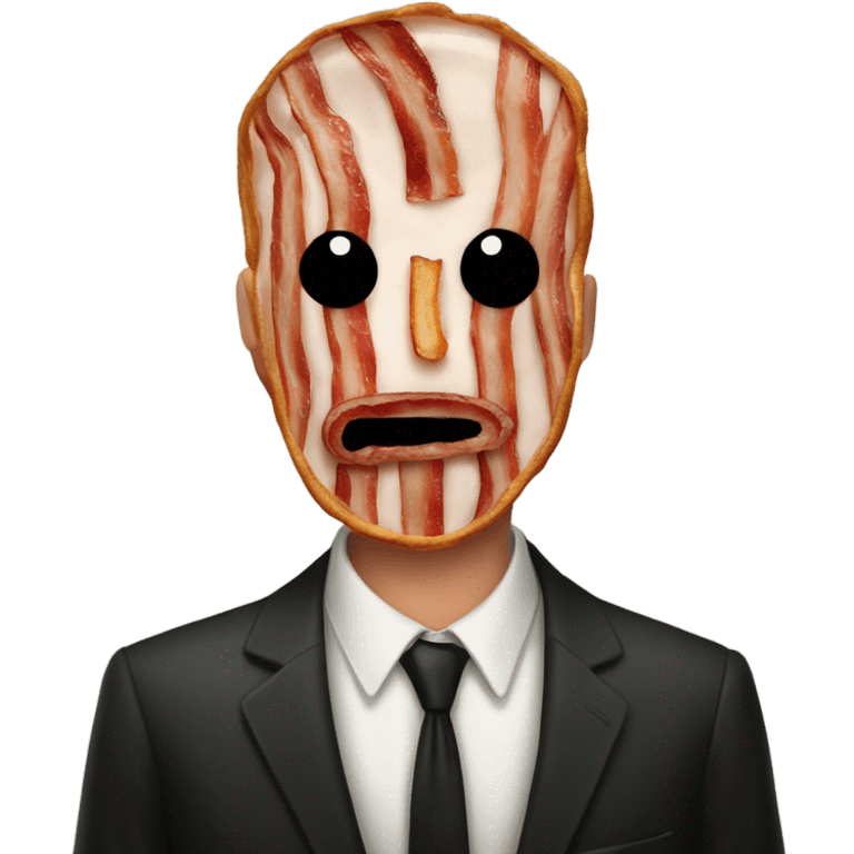 Slender man made of bacon emoji