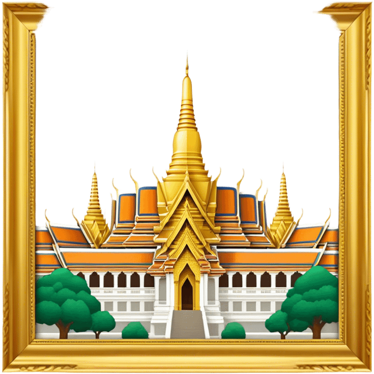 Grand Palace Bangkok Landmark Emoji – Featuring golden spires, Thai architecture, and the Emerald Buddha Temple. emoji