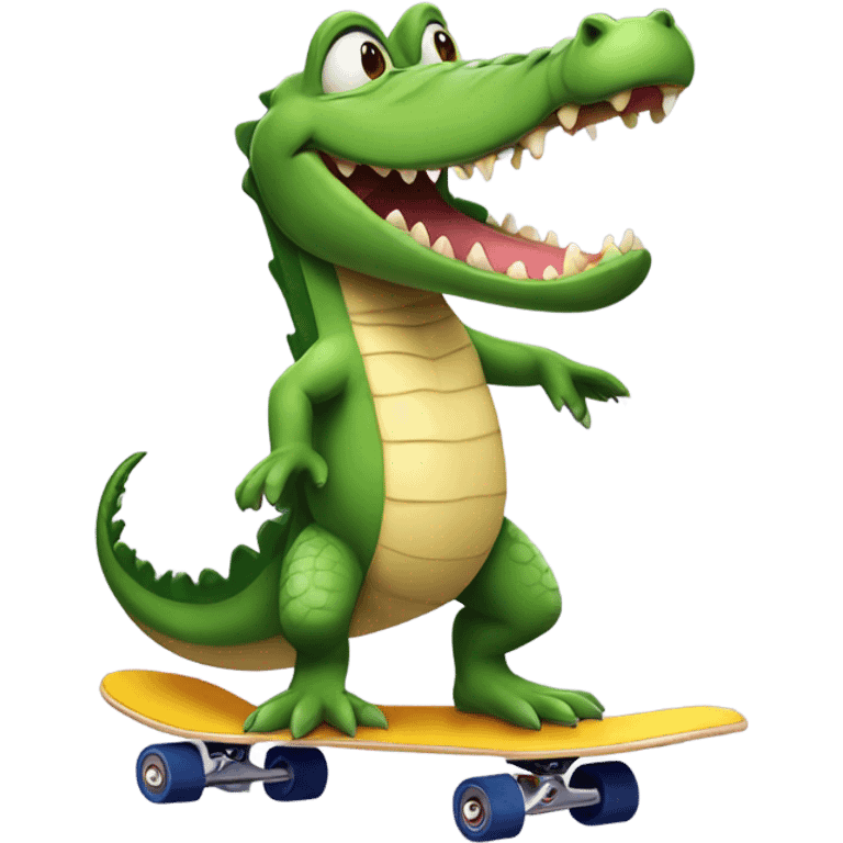 A crocodile on a Skateboard  emoji