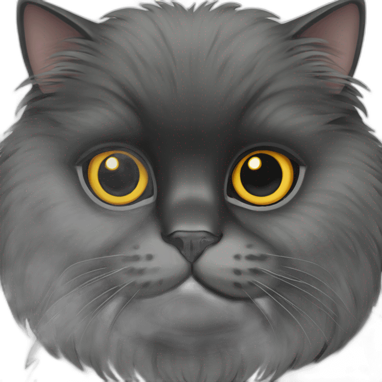 Black Persian cat with golden eyes emoji