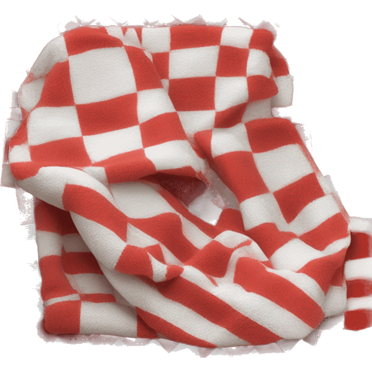 Red and white plaided folded towel emoji