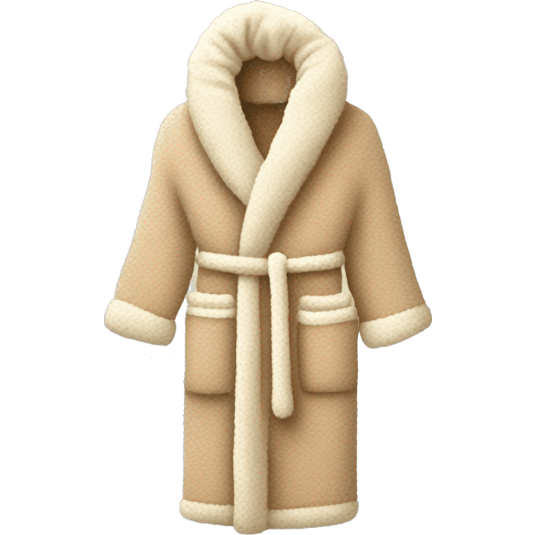 Beige knit fluffy dressing gown emoji