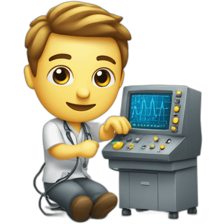 technicien biomédical sur un oscilloscope emoji