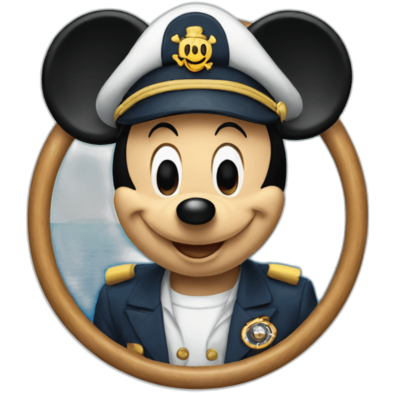 Mickey Mouse as a boat captain emoji