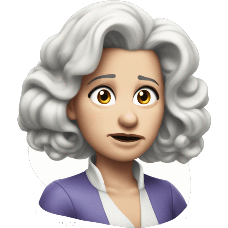 photorealistic Ursula von der Leyenl sad emoji