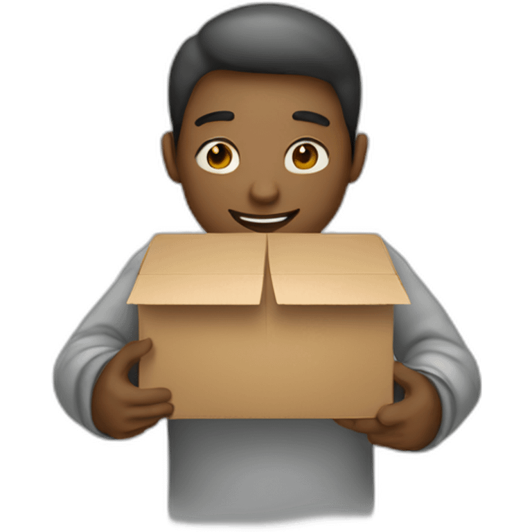 A person with a box in hands emoji