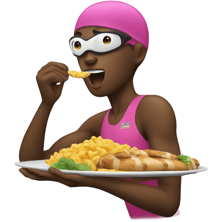 swimmer eating food emoji