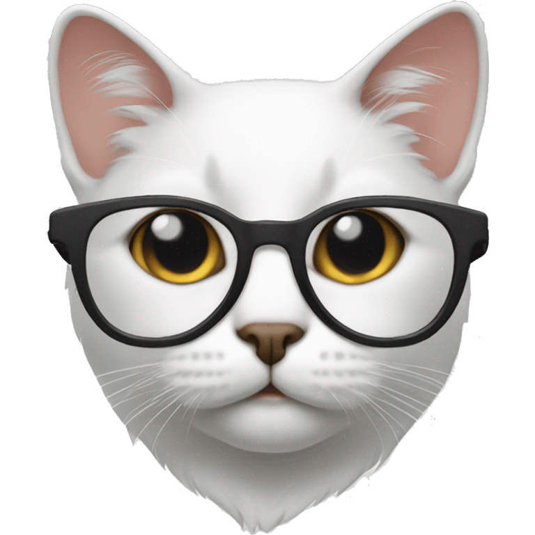 Cat wearing a white glasses emoji