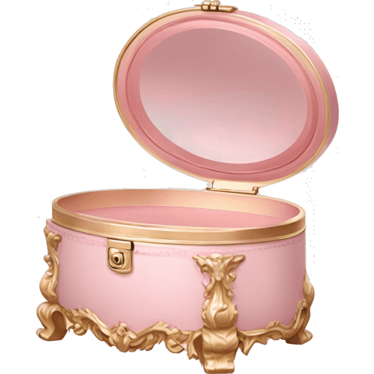 Elegant Rococo pale pink makeup box emoji