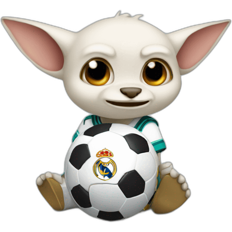 Grogu playing footbal Real Madrid emoji