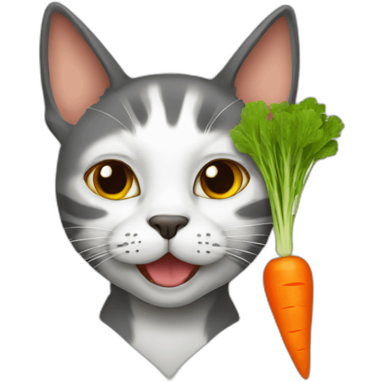 Cat with carrot face emoji