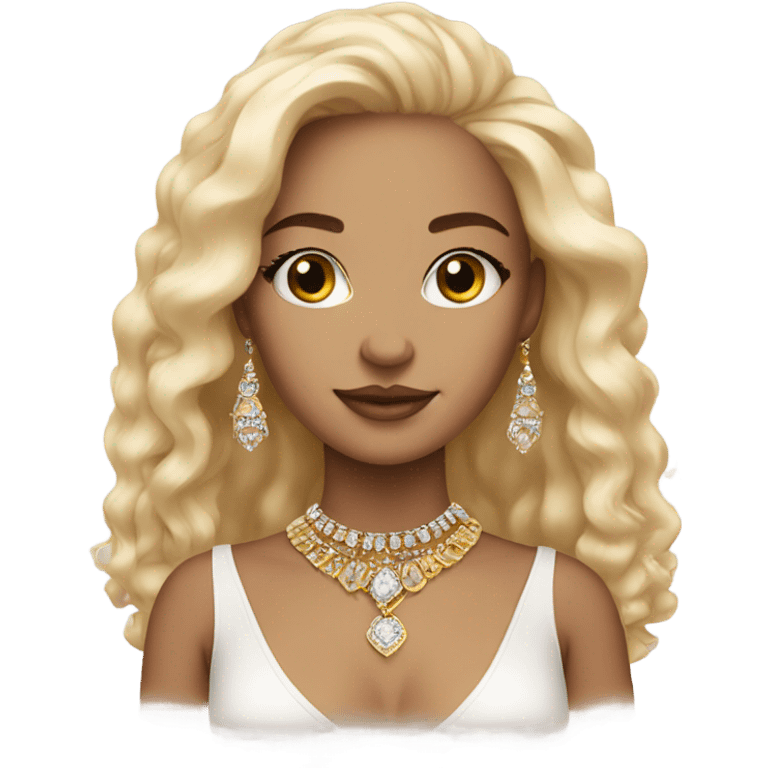 Light-skinned beauty with jewelry emoji