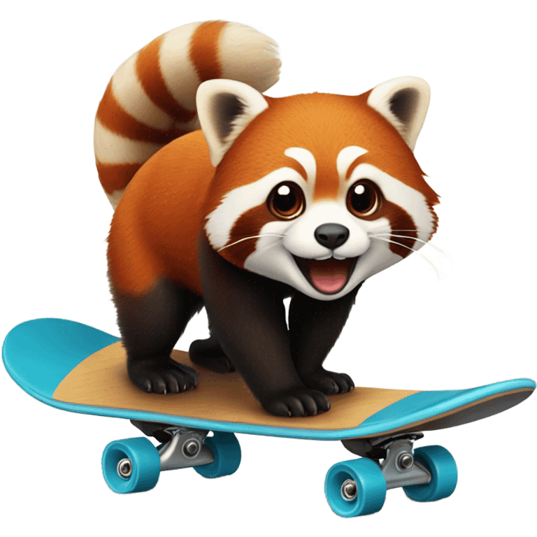 Red panda on skateboard  emoji