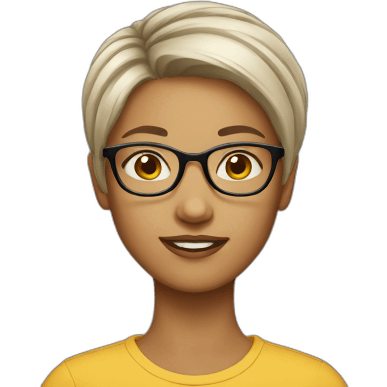 girl-short-hair-with-glasses emoji