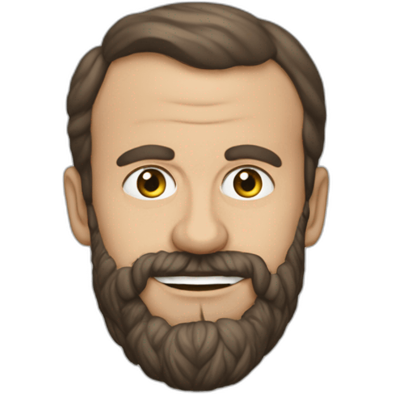 Emanuel Macron avec une barbe emoji