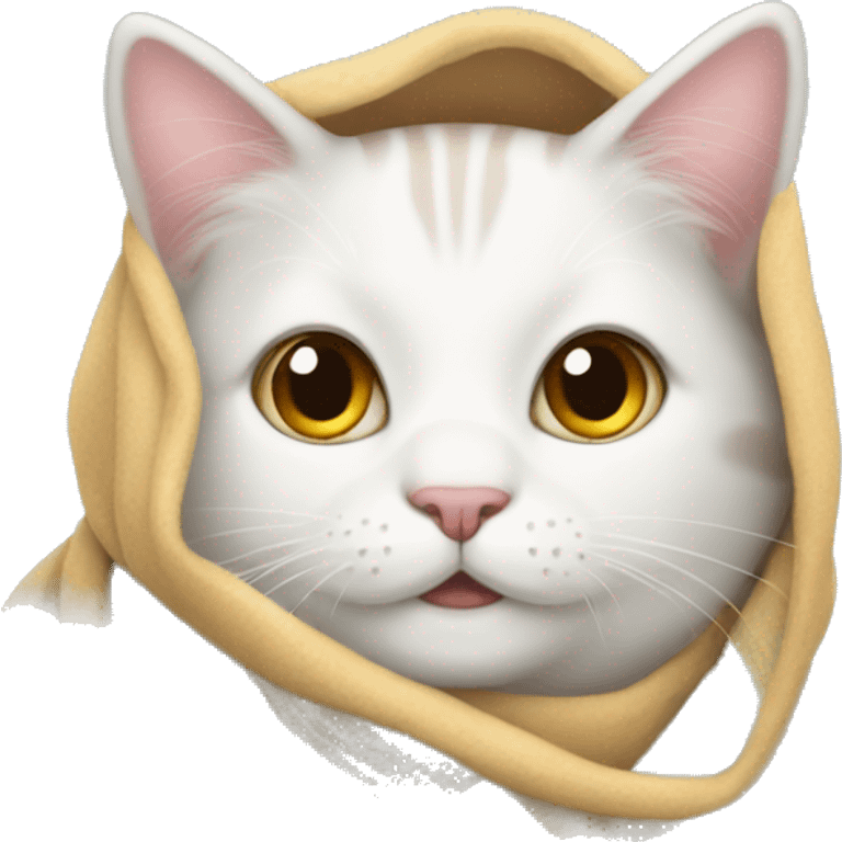 Cute cat with blanker emoji