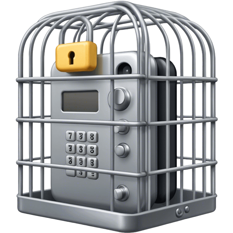 Phone locked in cage emoji