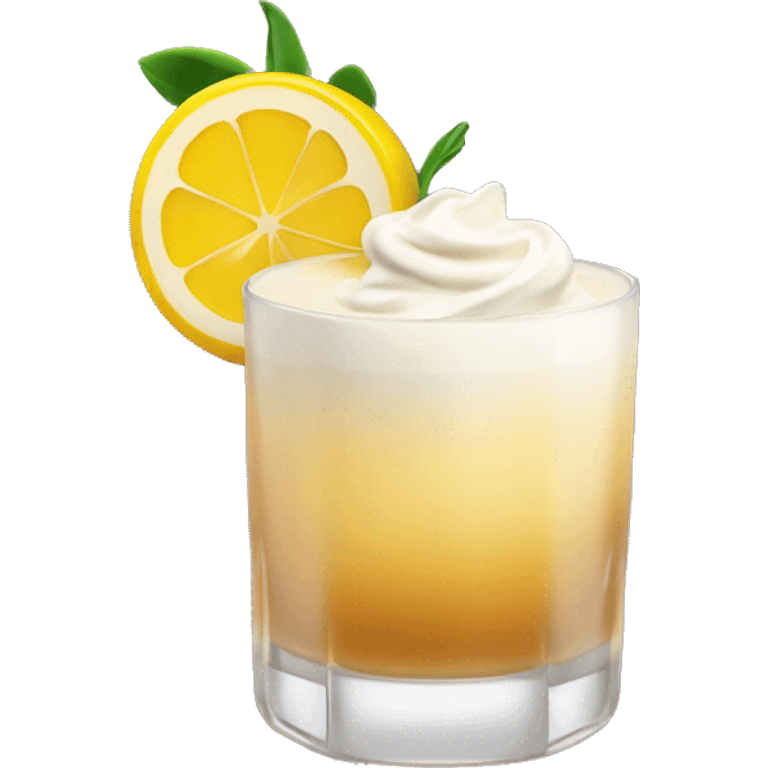 Whiskey Sour cocktail with cream emoji