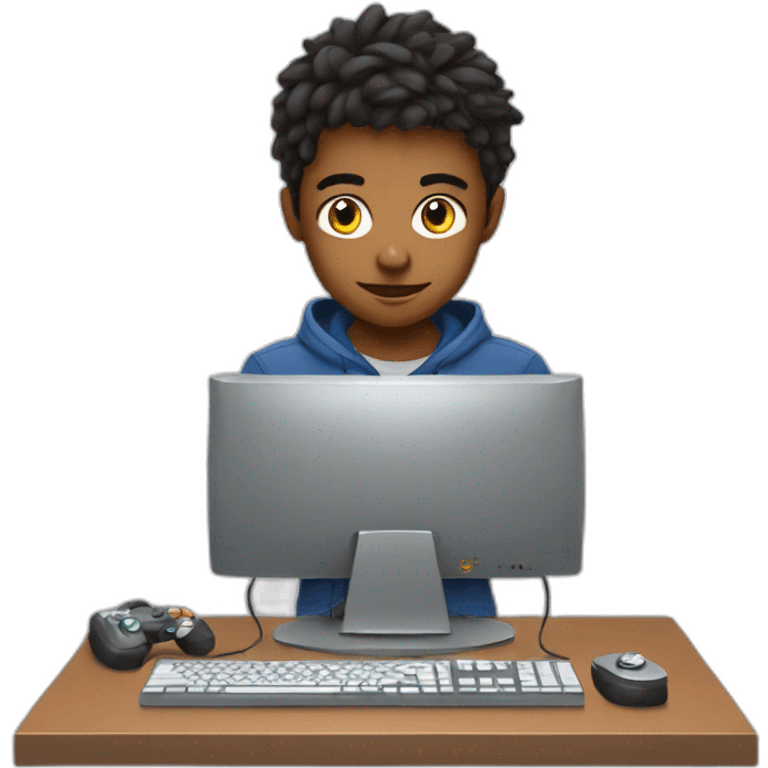 boy playing in a pc gamer emoji