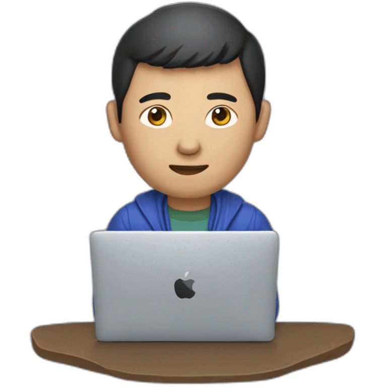 mongolian man with macbook emoji