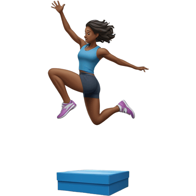 woman jumping on box emoji