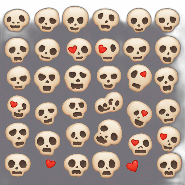 Emoji de calavera con corazones emoji