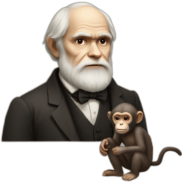 darwin with a monkey full body emoji