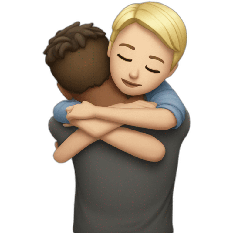 Perfect hug in white people emoji