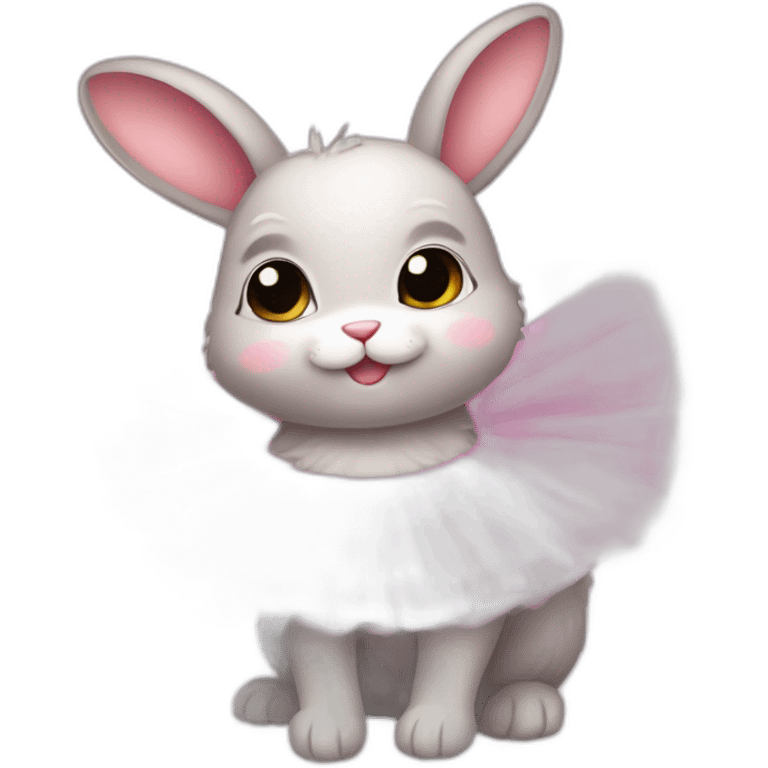 cute feral rabbit in a pink tutu emoji