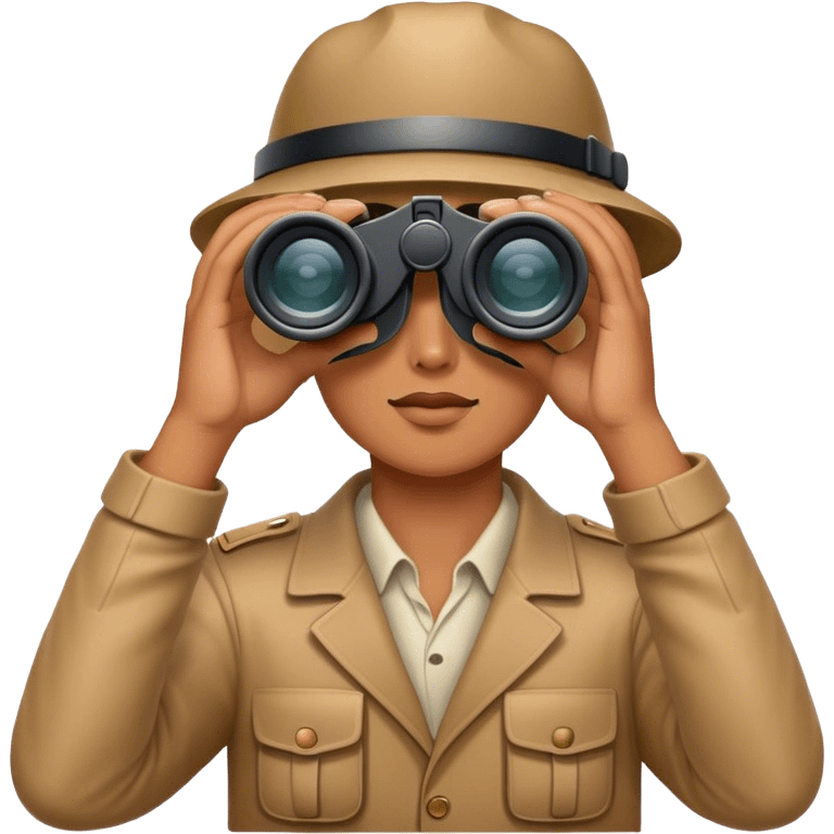 A person holding binoculars or a telescope, looking into the distance emoji