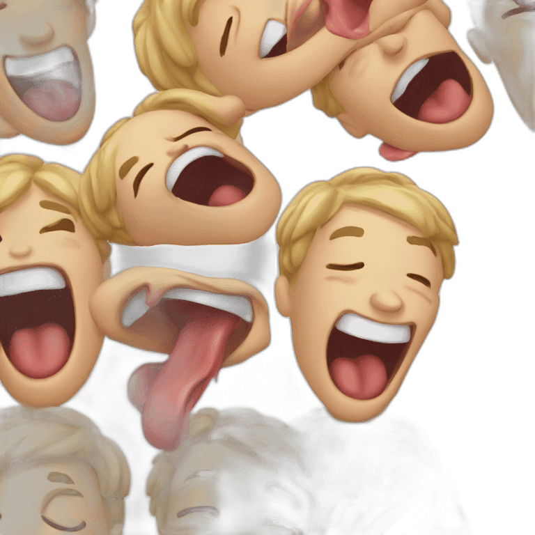 Cute boy yawn realistic emoji