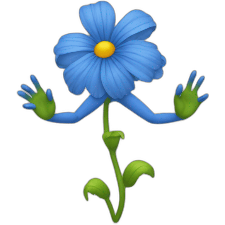 flower head blue body two arms two legs dancing emoji