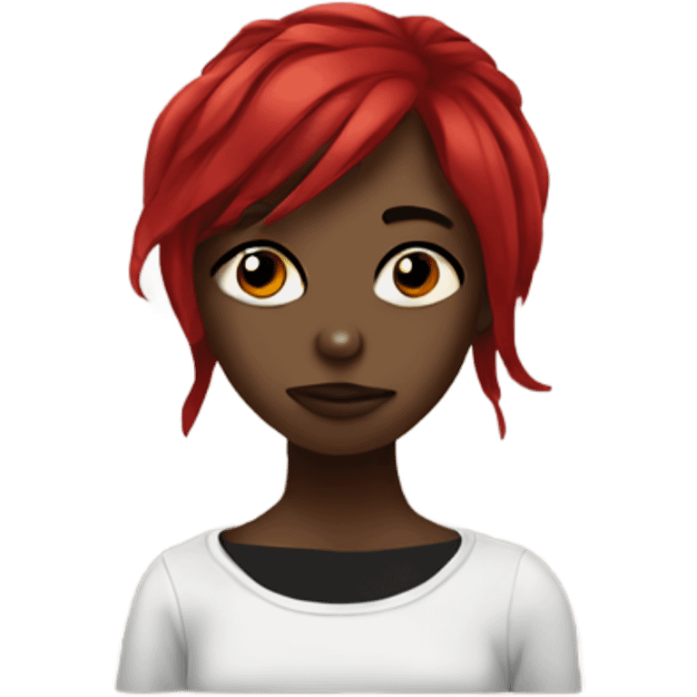 black emo girl with red hair  emoji