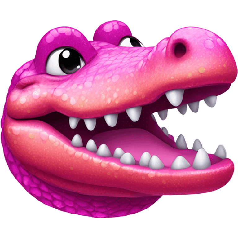 Pink ombre crocodile with glitter emoji