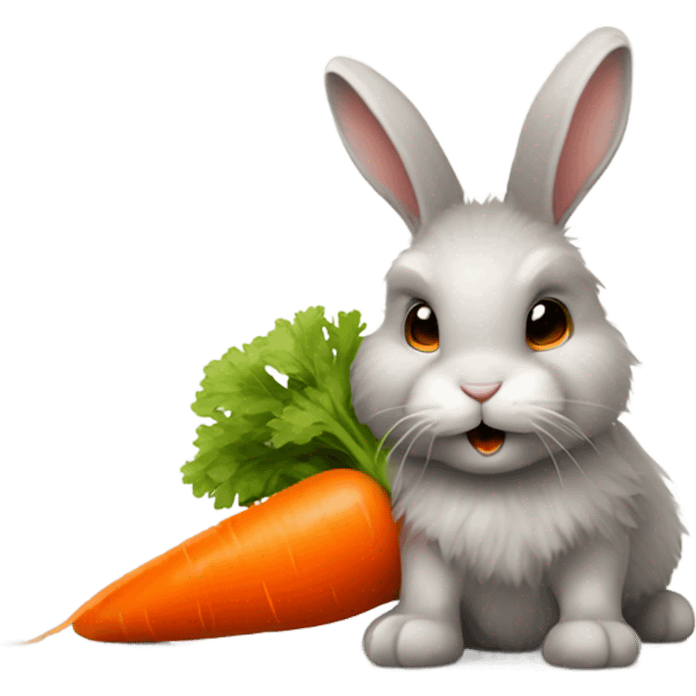 Bunny eating carrot emoji