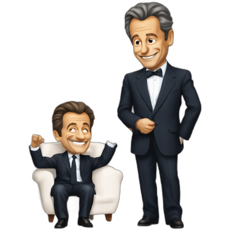 Nicolas Sarkozy qui fait coucou emoji