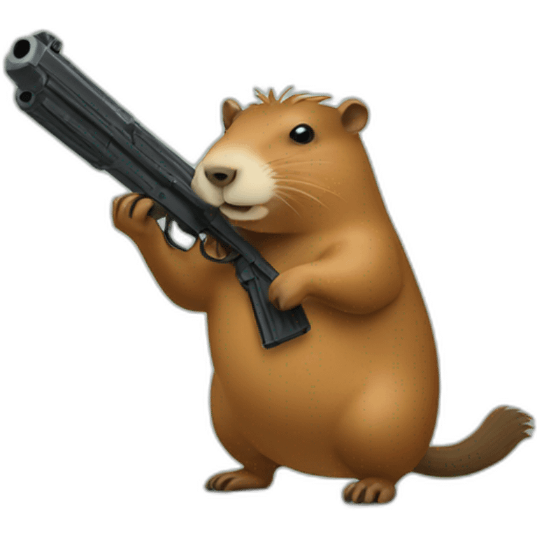 capybara with a gun. emoji